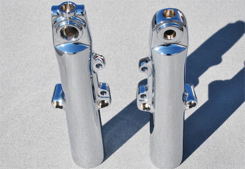 thumbnail image 2 of Polished Harley Davidson Street Glide Lower Fork Tube Sliders - 2000-2013 Touring 2 of 5